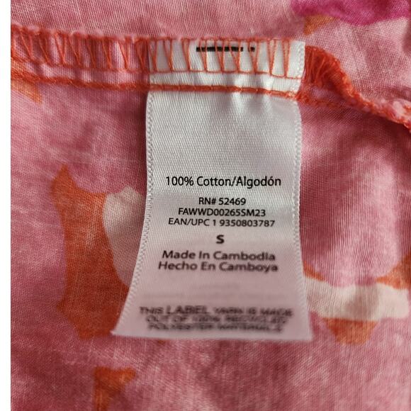 Free Assembly Floral Pink Orange Purple Knee Length Multicolored Dress Small - Picture 7 of 8